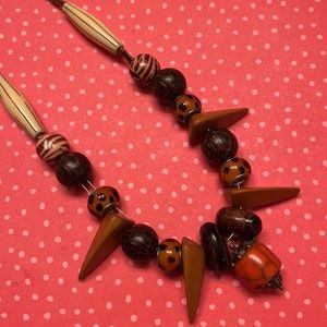 Bohemian Wooden Decorative Tribal Necklace
